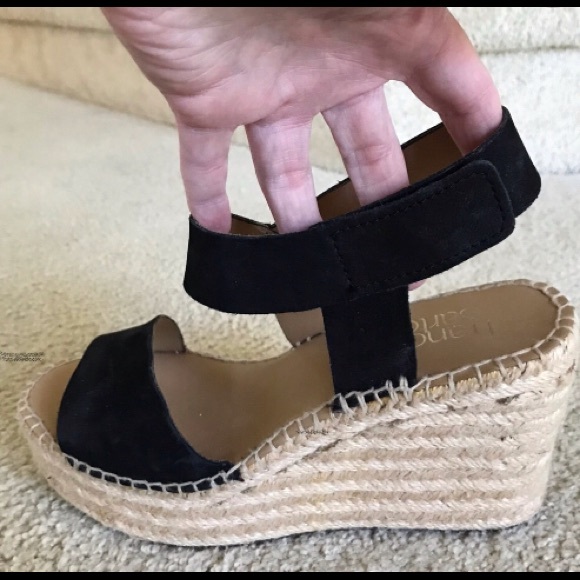 🆕🔥FRANCO SARTO ESPADRILLE BLACK💯SUEDE&💯LEATHER SEXY&CHIC&WOOVEN WEDGES!! - Picture 6 of 15